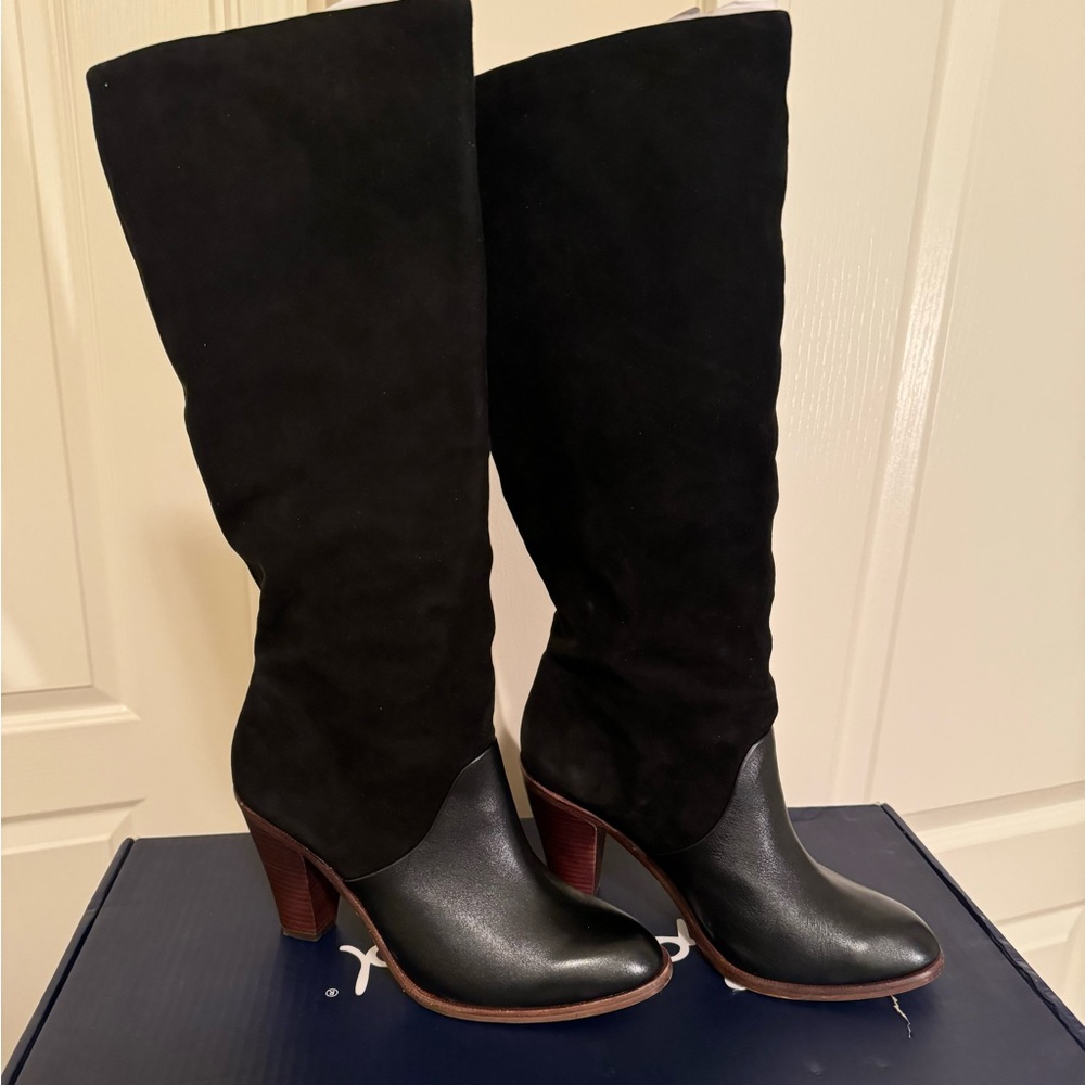 Splendid Sullie Black Kid Suede Leather Boots, NWB.